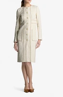 St. John Collection Chain Trim Longline Jacket Ecru at Nordstrom,