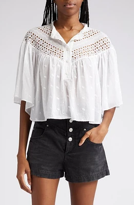 Isabel Marant Étoile Safi Eyelet Embroidered Shirt White at Nordstrom, Us