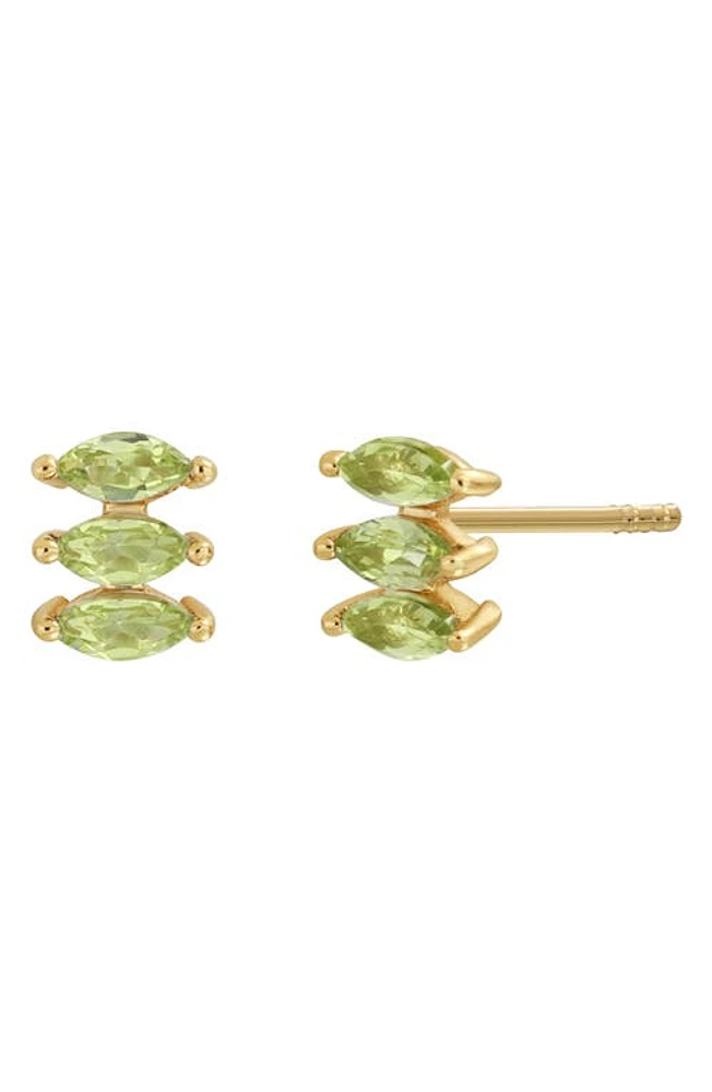 Bony Levy 14K Gold Marquise Peridot Stud Earrings in 14K Yellow Gold at Nordstrom