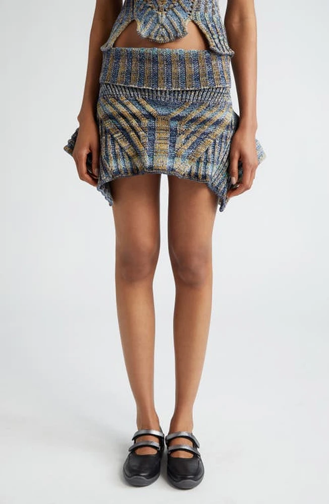 Paolina Russo Warrior Space Dye Sweater Miniskirt Indigo at Nordstrom,