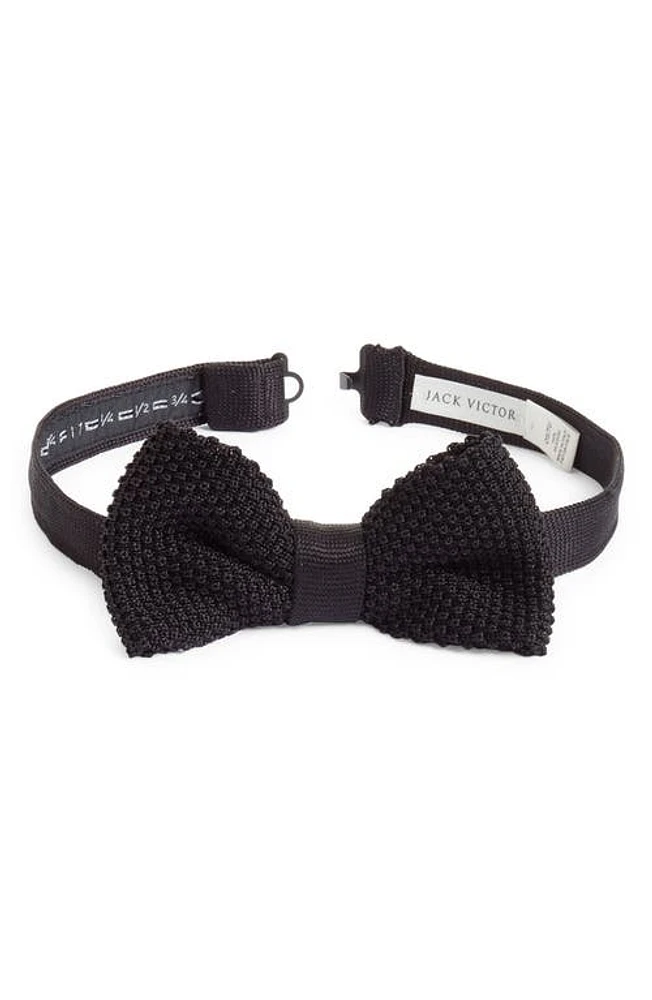 Jack Victor Ingleside Silk Knit Bow Tie in Black at Nordstrom