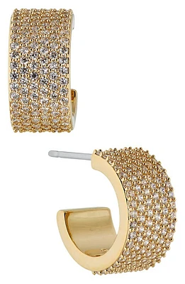 Nadri Disco Chunky Pavé Huggie Hoop Earrings in Gold at Nordstrom