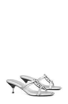 Tory Burch Miller Bombé Kitten Heel Sandal Silver at Nordstrom,