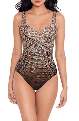 Miraclesuit Cappadocia Escape Crisscross Underwire One-Piece Swimsuit Black/Multi at Nordstrom,