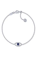 Lafonn Simulated Diamond & Lab-Created Sapphire Evil Eye Bracelet in Blue at Nordstrom, Size 7.5