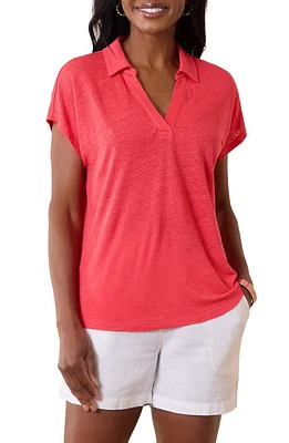 Tommy Bahama Linnea Linen Jersey Top Paradise Pink at Nordstrom,