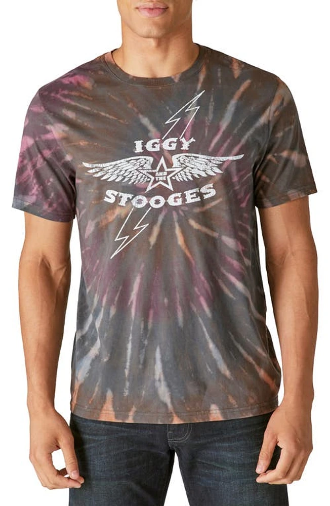 Lucky Brand Iggy Pop Tie Dye Graphic Tee Raven at Nordstrom,