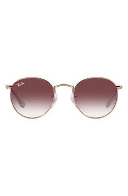 Ray-Ban Junior 44mm Round Sunglasses in Rose Gold at Nordstrom