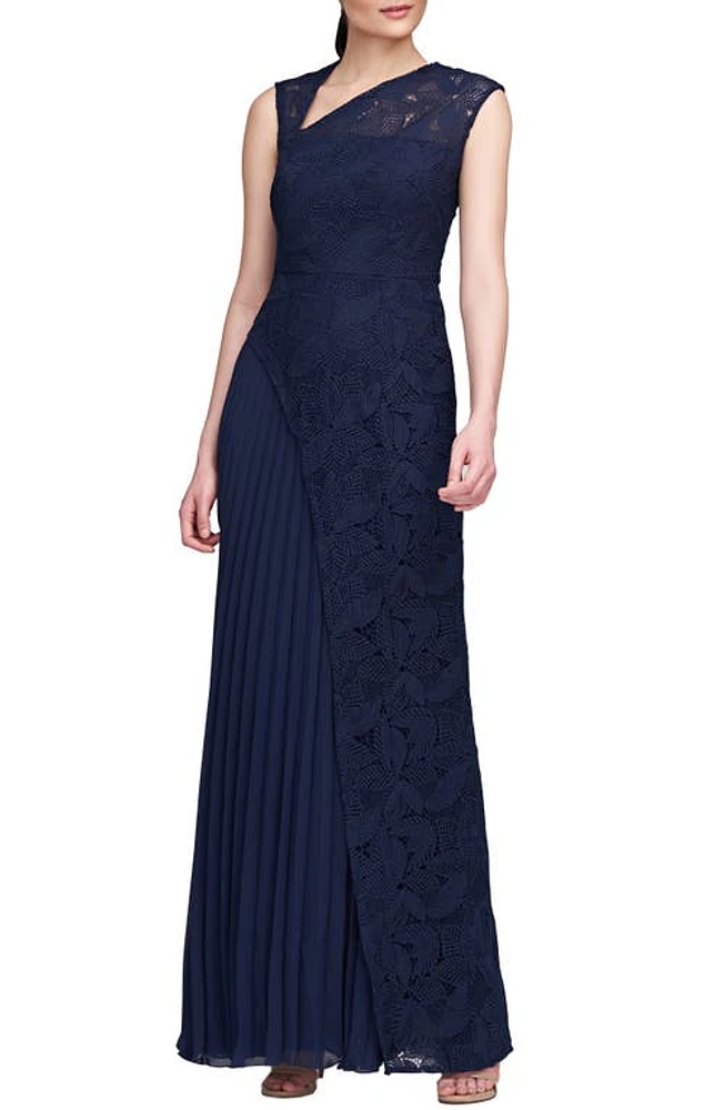 Kay Unger Dianna Lace Pleated Gown at Nordstrom,