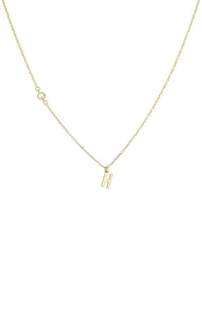 Panacea Initial Pendant Necklace in Gold H at Nordstrom