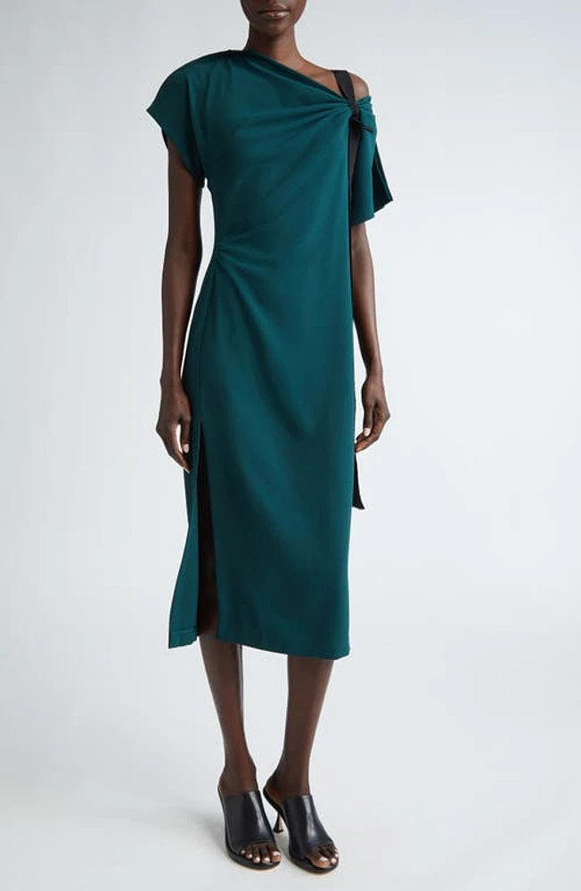 Jason Wu Collection Knot Neck Crepe Dress Hunter Green at Nordstrom,