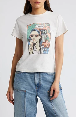 Re/Done Ciao Cotton Graphic T-Shirt Vintage White at Nordstrom,