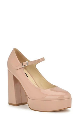 Nine West Pretz Mary Jane Platform Pump in Light Natural at Nordstrom, Size 9.5