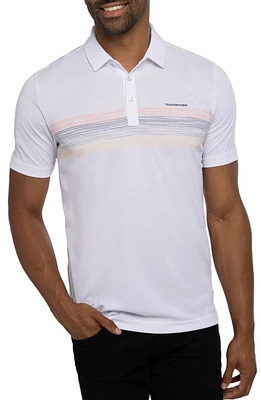 TravisMathew Beach Read Stripe Polo White at Nordstrom,