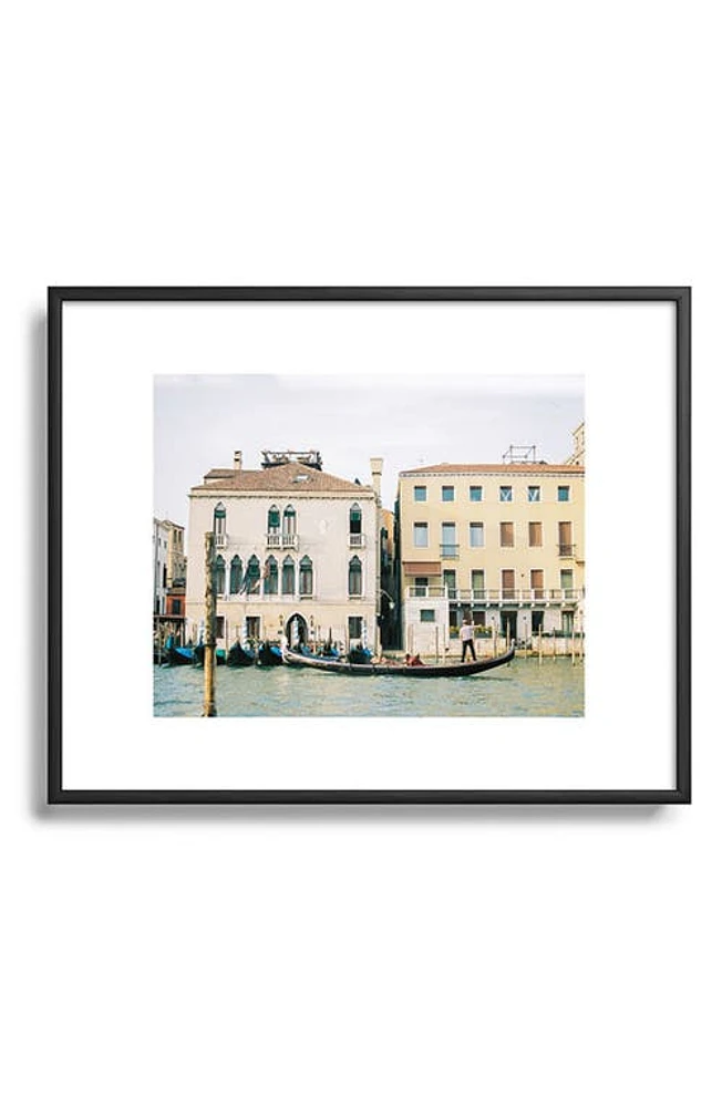 Deny Designs Gondola in the Canals of Venice Framed Art Prin in Black Tones at Nordstrom