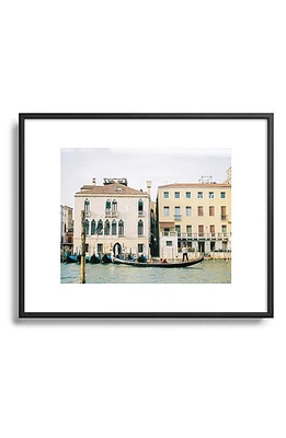 Deny Designs Gondola in the Canals of Venice Framed Art Prin in Black Tones at Nordstrom