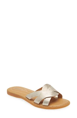 Børn Isabella Slide Sandal Light Gold Metallic at Nordstrom,