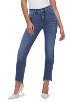 Good American Classic Raw Step Hem Straight Leg Jeans Indigo620 at