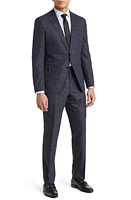 BOSS Huge/Genius Stretch Virgin Wool & Linen Suit Dark Blue at Nordstrom,