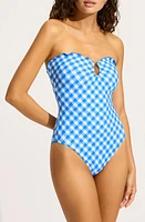 Seafolly Strapless Bandeau One-Piece Swimsuit Azure at Nordstrom, Us