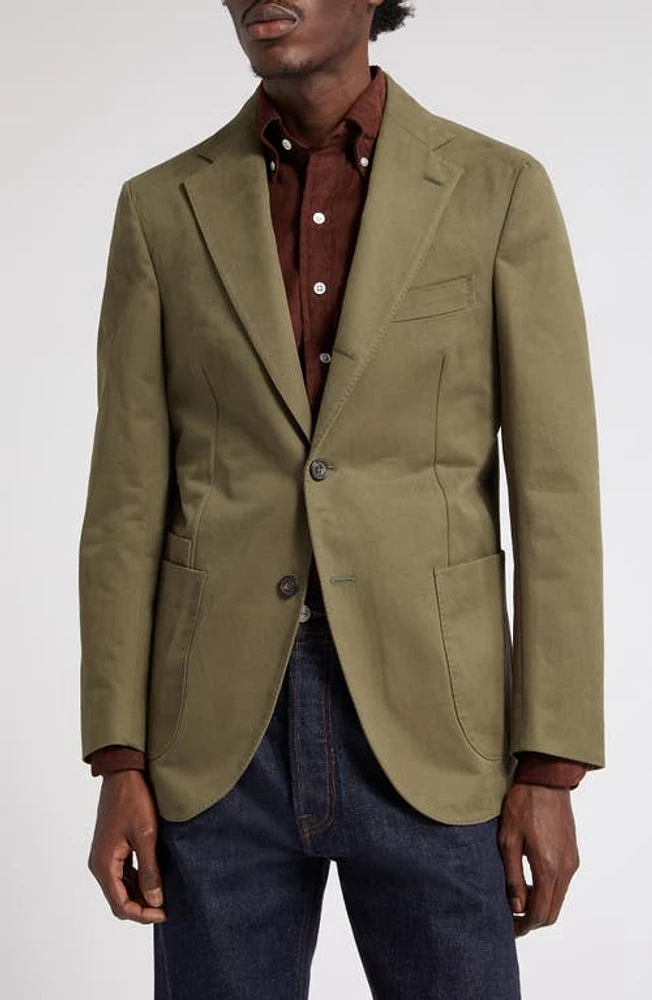 Drake's Cotton Drill Sport Coat Lovat at Nordstrom,