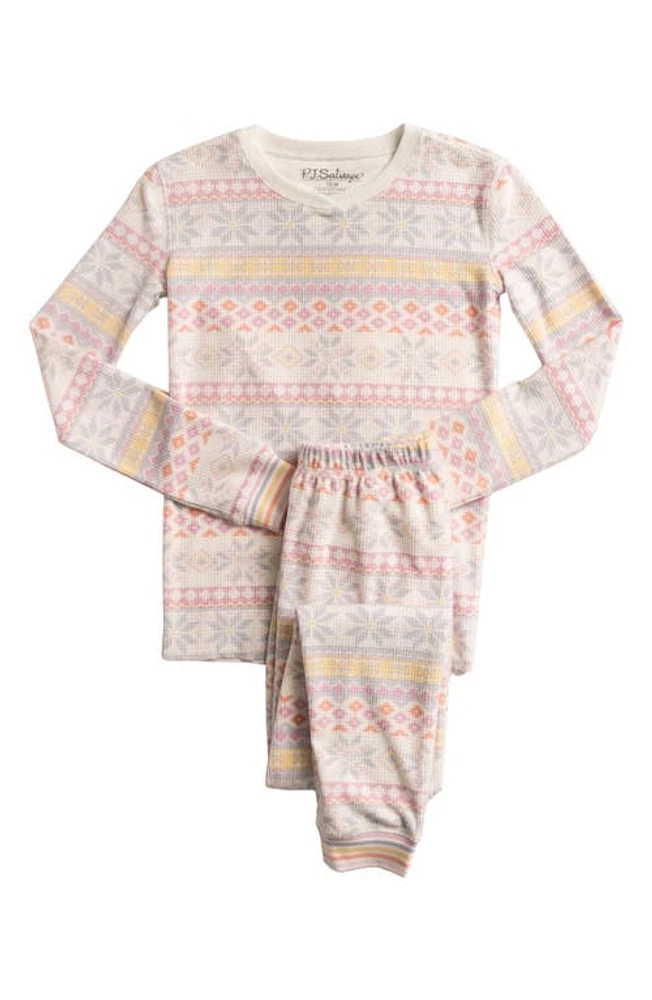 PJ Salvage Kids' Fitted Two-Piece Pajamas Pastel Pink at Nordstrom,