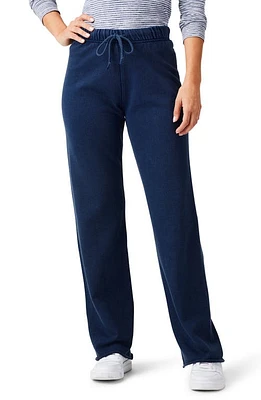 NZT by NIC+ZOE French Terry Drawstring Pants Washed Indigo at Nordstrom,