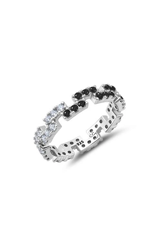 Crislu Cubic Zirconia Regal Eternity Band Ring in Black at Nordstrom