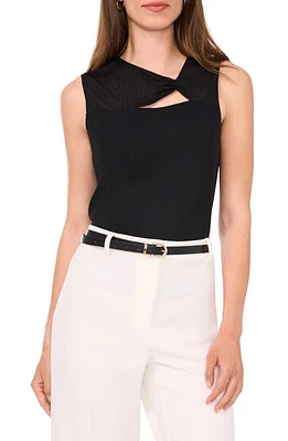 halogen(r) Cutout Neck Sleeveless Top Rich Black at Nordstrom,