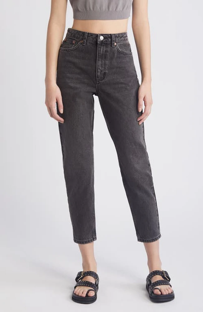 Topshop Washed Mom Jeans Black at Nordstrom,