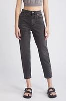 Topshop Washed Mom Jeans Black at Nordstrom,