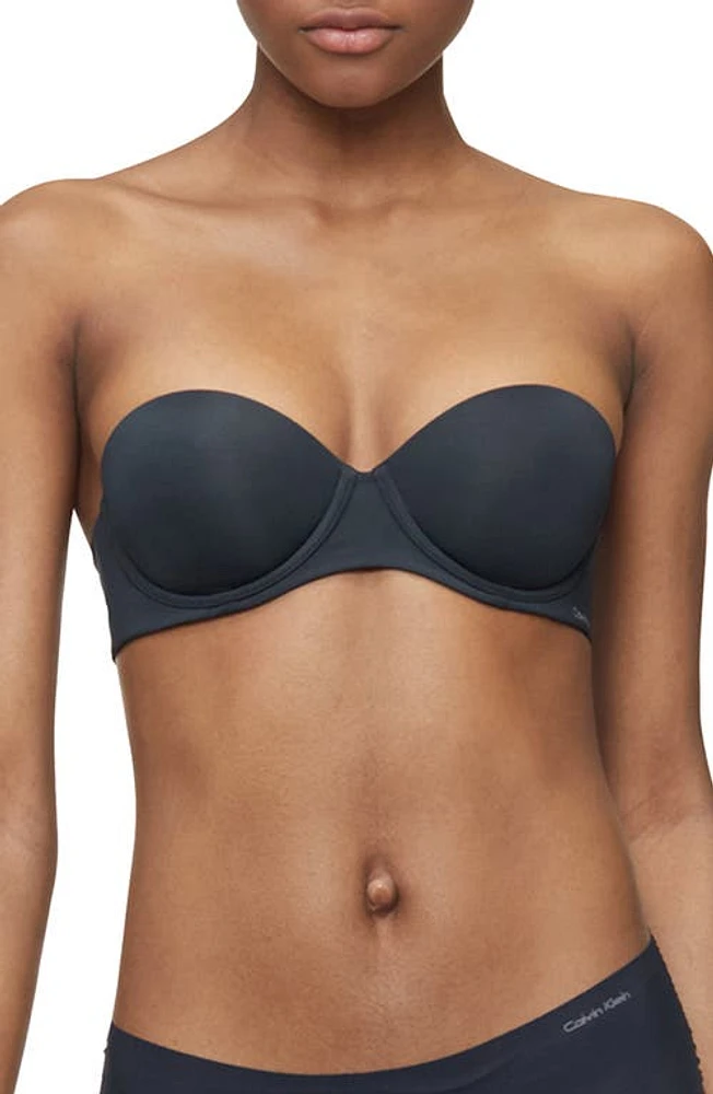 Calvin Klein Underwire Strapless Push-Up Bra Black at Nordstrom,