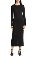 rag & bone The Knit Long Sleeve Maxi Dress Black at Nordstrom,