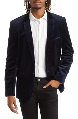 HUGO Art Velveteen Blazer in Dark Blue at Nordstrom, Size 38