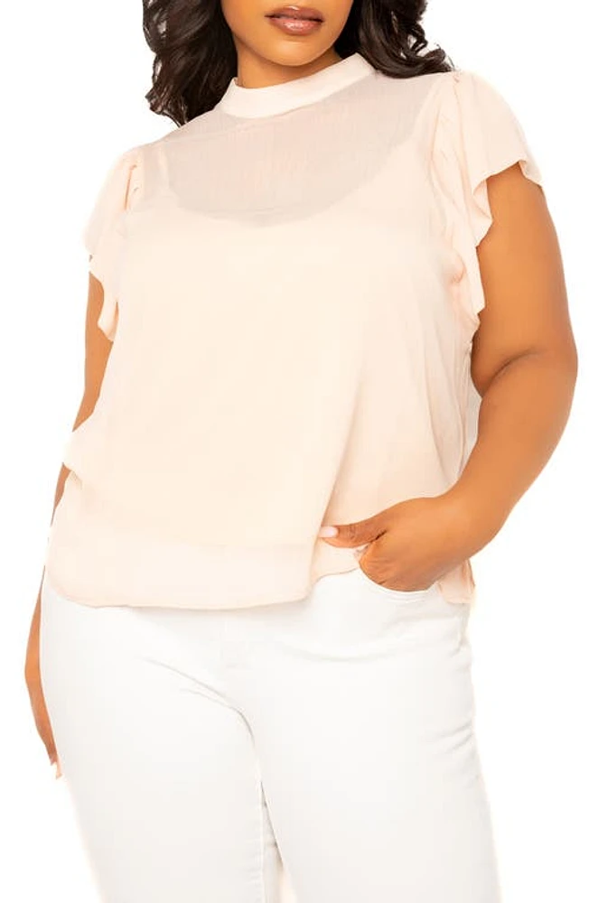 BUXOM COUTURE Ruffle Sleeve Top at Nordstrom,