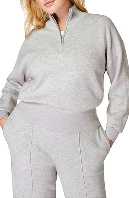 Sweaty Betty Timeless Quarter Zip Track Top Light Grey Marl at Nordstrom,