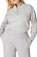 Sweaty Betty Timeless Quarter Zip Track Top Light Grey Marl at Nordstrom,