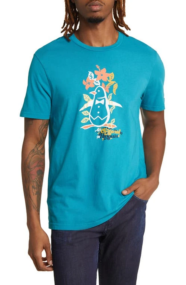 Original Penguin Pete Floral Cotton Graphic T-Shirt Tahitian Tide at Nordstrom,