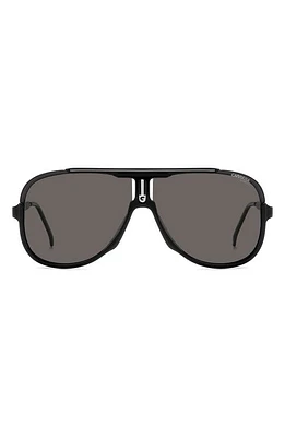 Carrera Eyewear 64mm Oversize Aviator Sunglasses in Black Grey/Gray Polar at Nordstrom