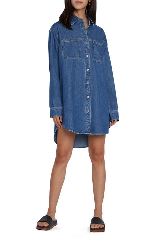 Wash Lab Denim Oversize Shirtdress Wave Blue at Nordstrom,