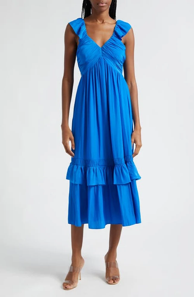 Ramy Brook Nelly Tiered Hem Dress Marrakech Blue at Nordstrom,