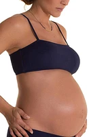 Pez D'Or Ana Bandeau Maternity Bikini Top in Navy at Nordstrom, Size X-Large