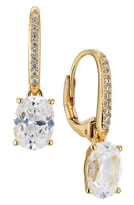 Nadri Modern Luv Oval Cubic Zirconia Drop Earrings in Gold at Nordstrom