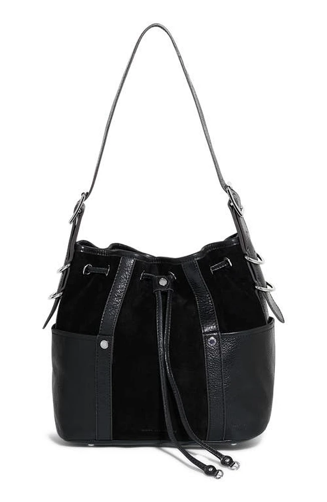 Aimee Kestenberg About Town Leather & Suede Bucket Bag in Black at Nordstrom