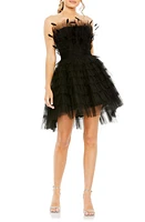 Mac Duggal Feather Tulle Strapless Minidress at Nordstrom,