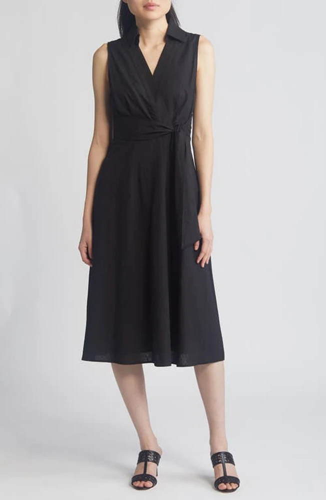 Tahari ASL Sleeveless Midi Shirtdress at Nordstrom,