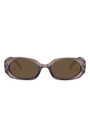 Le Specs Shebang Rectangular Sunglasses in Champagne Shimmer at Nordstrom