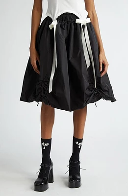 Simone Rocha Ruched Padded Nylon Midi Skirt in Black at Nordstrom, Size 8 Us