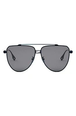 'Fendi Baguette 59mm Pilot Sunglasses in Shiny Blue /Smoke at Nordstrom