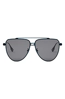 'Fendi Baguette 59mm Pilot Sunglasses in Shiny Blue /Smoke at Nordstrom